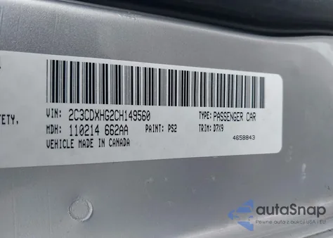 2012 Dodge Charger Sxt z USA, uszkodzony, nr VIN 2C3CDXHG2CH149560